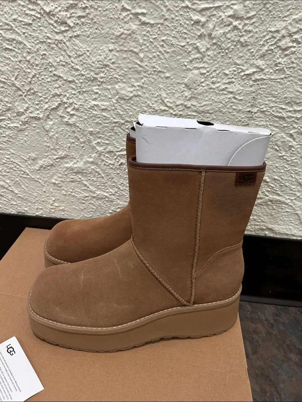 UGG Women’s CITYFUNC Chestnut Suede Mid-Calf Zip Boots BRAND NEW BOX AUTHENTIC